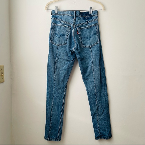 Levi's altered 501 skinny distressed jeans size 24 - Picture 6 of 11